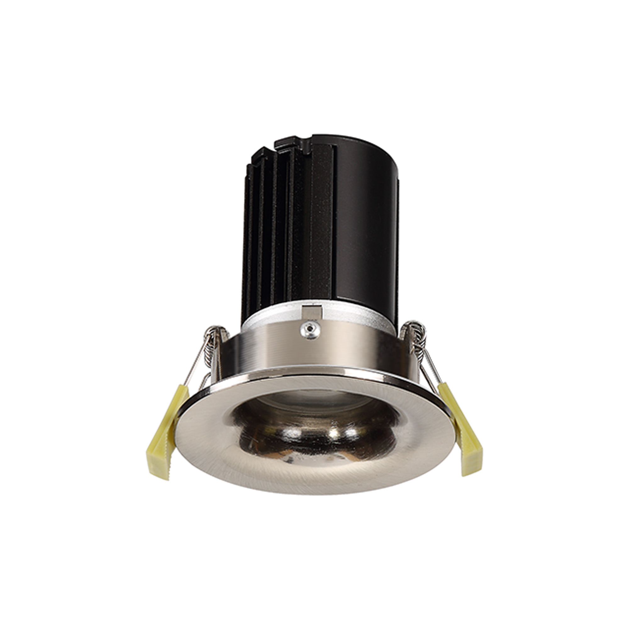 DM201546  Bruve 12 Tridonic powered 12W 2700K 1200lm 12° LED Engine;350mA ; CRI>90 LED Engine Satin Nickel Fixed Round Recessed Downlight; Inner Glass cover; IP65